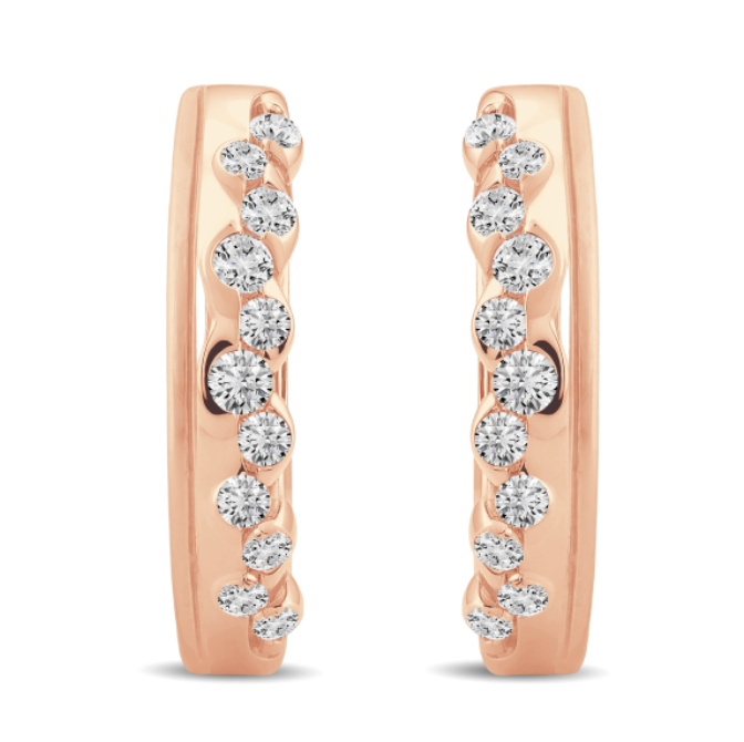 Diamond Huggie Hoop Earrings
