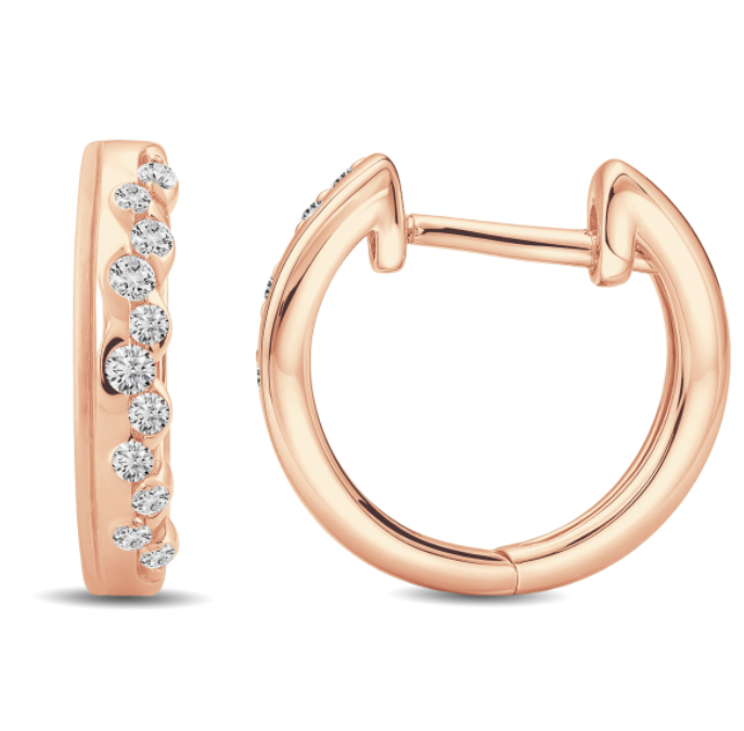 Diamond Huggie Hoop Earrings