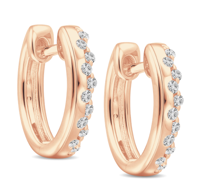 Diamond Huggie Hoop Earrings