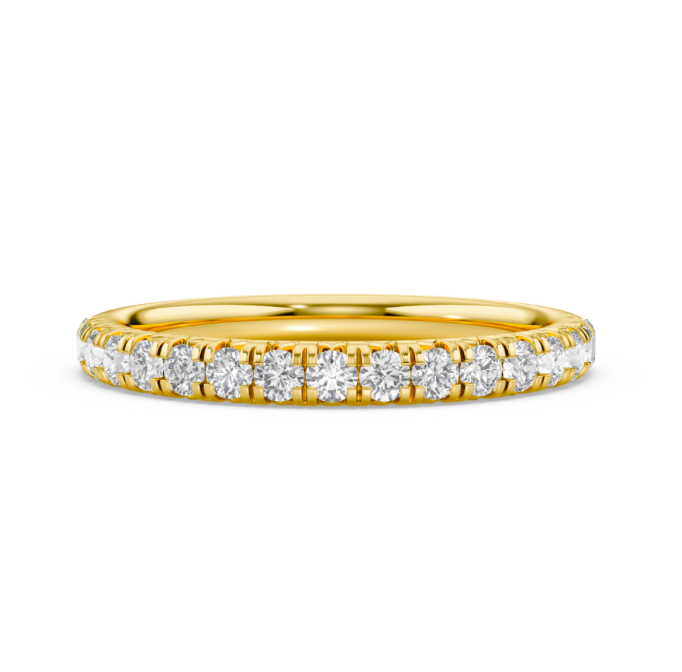 French Pave Wedding Band