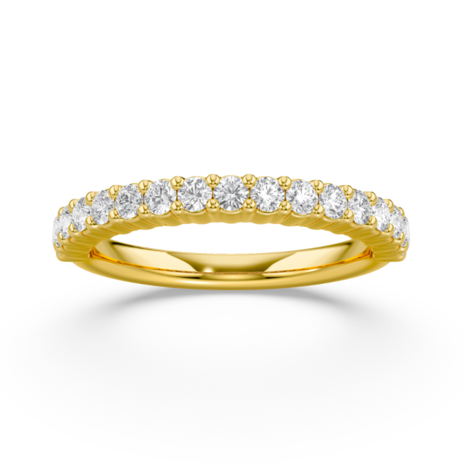 Shared Prong Wedding Band