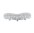 Double Curved Round Diamonds Wedding Band