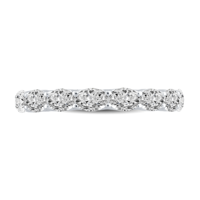 Scalloped East West Oval Diamond Wedding Band