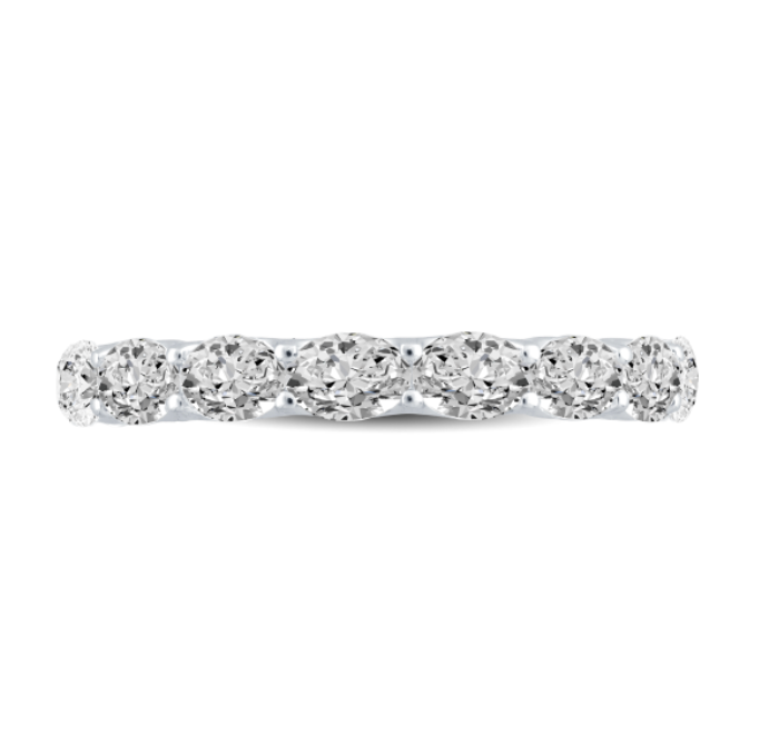 Scalloped East West Oval Diamond Wedding Band