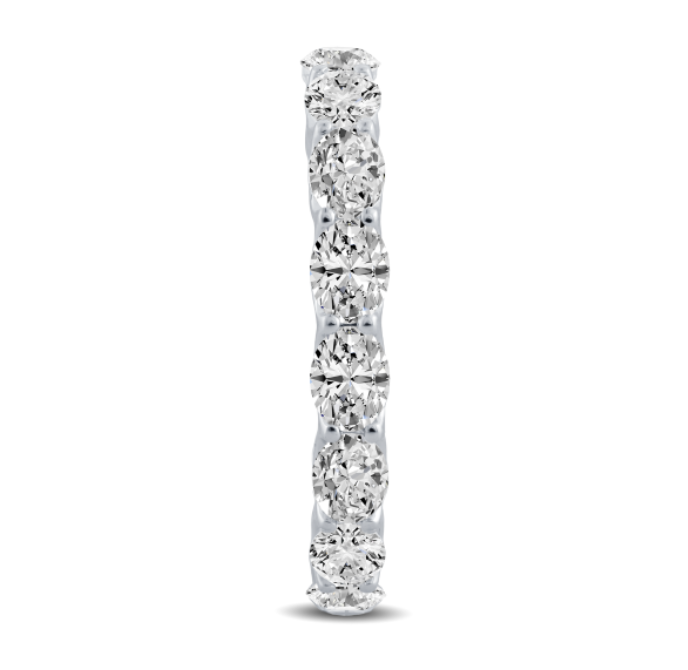 Scalloped East West Oval Diamond Wedding Band
