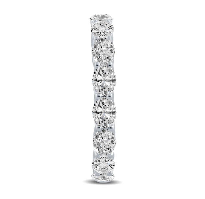 Scalloped East West Oval Diamond Wedding Band