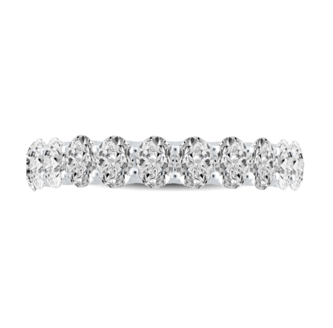 Oval Diamond Wedding Band
