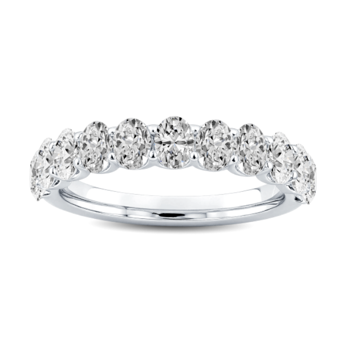 Oval Diamond Wedding Band