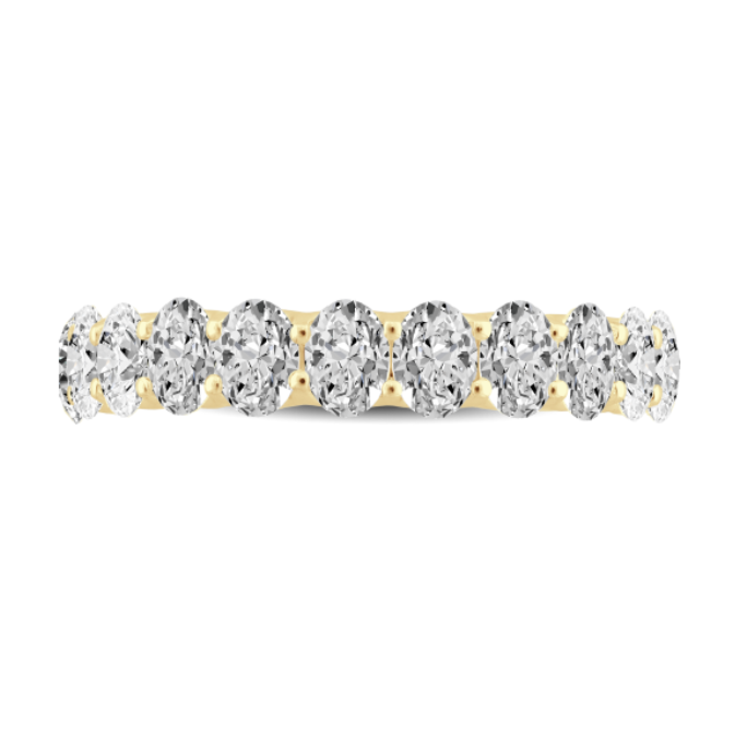 Oval Diamond Wedding Band