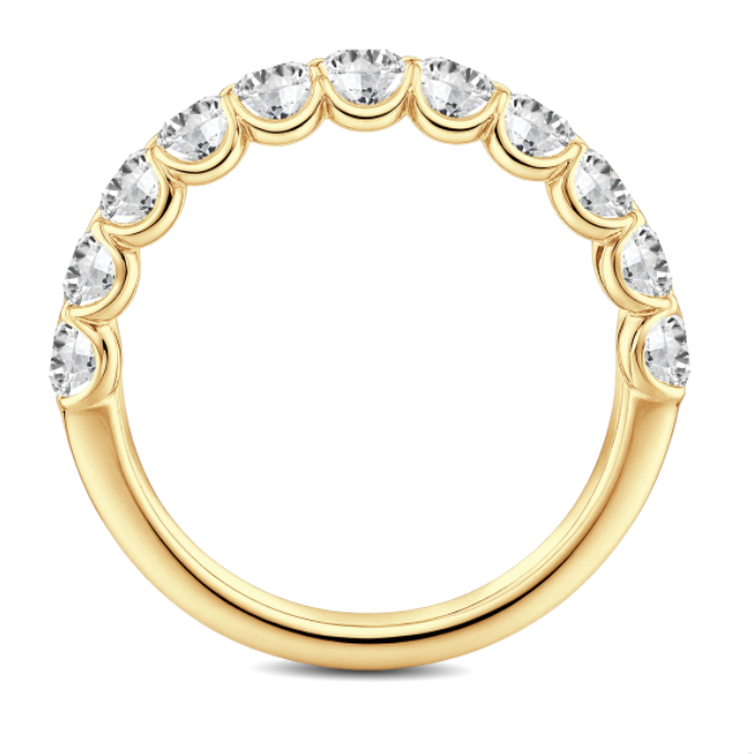 Oval Diamond Wedding Band
