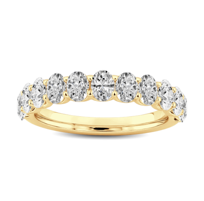 Oval Diamond Wedding Band