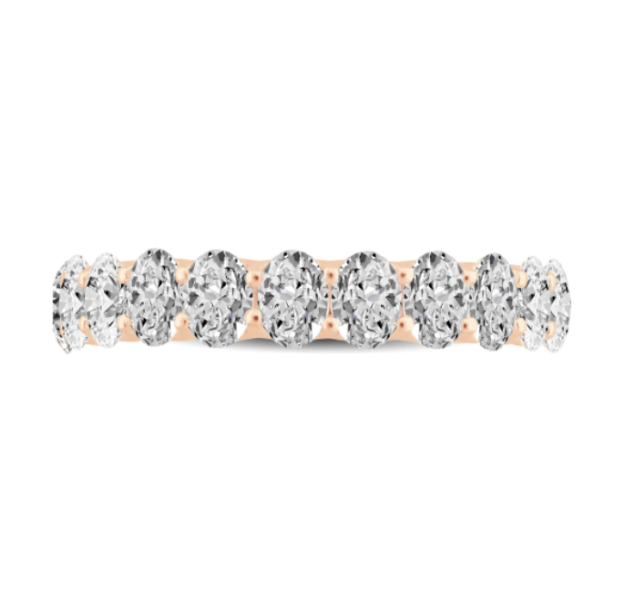 Oval Diamond Wedding Band