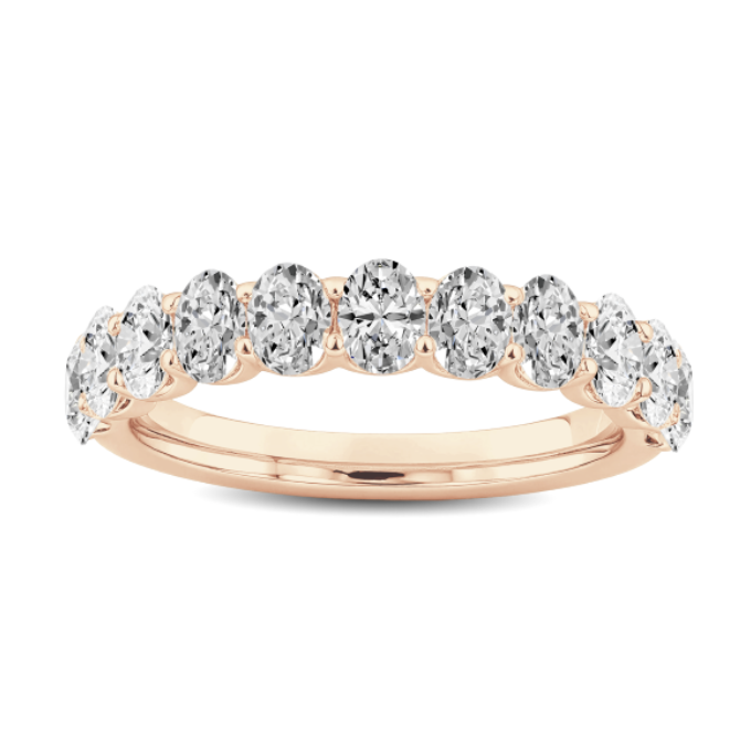 Oval Diamond Wedding Band