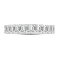 Emerald Cut Diamond Scalloped Wedding Band