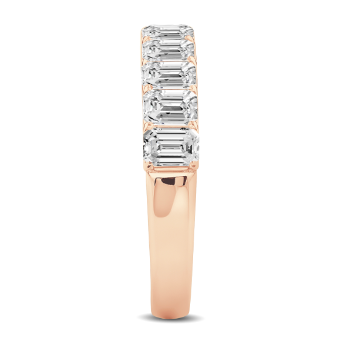 Emerald Cut Diamond Scalloped Wedding Band