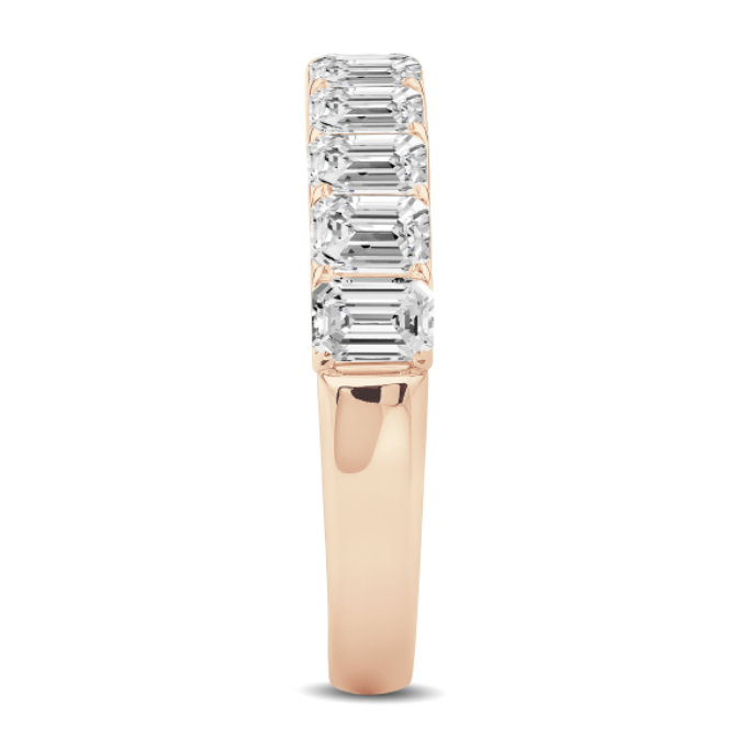 Emerald Cut Diamond Scalloped Wedding Band