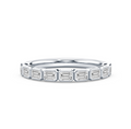 East West Bezel Emerald Diamond Wedding Band