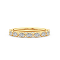 Bezel Set Oval Diamond Wedding Band