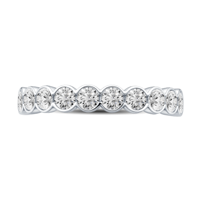 2.00 Carat Round Diamond Bezel Set Wedding Band