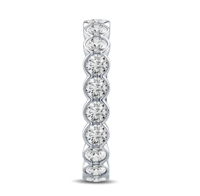 2.00 Carat Round Diamond Bezel Set Wedding Band