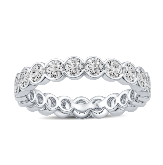 2.00 Carat Round Diamond Bezel Set Wedding Band