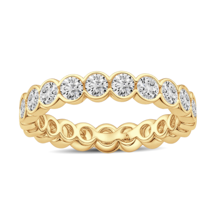 2.00 Carat Round Diamond Bezel Set Wedding Band