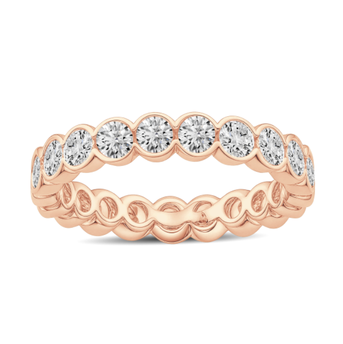2.00 Carat Round Diamond Bezel Set Wedding Band