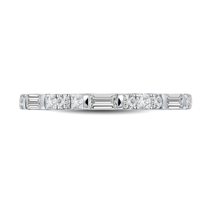 Baguette and Round Diamond Band