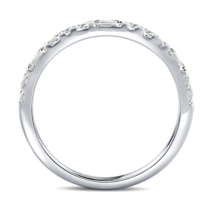 Baguette and Round Diamond Band