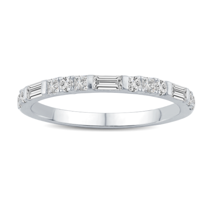 Baguette and Round Diamond Band
