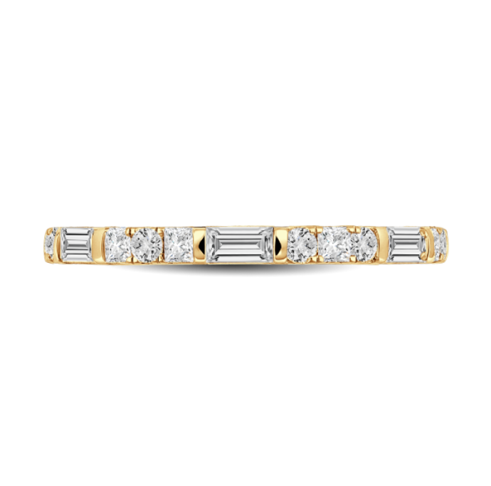 Baguette and Round Diamond Band