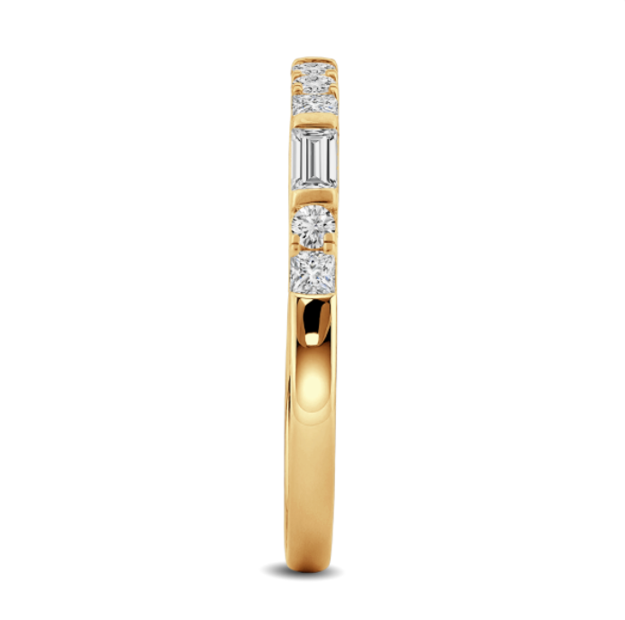 Baguette and Round Diamond Band
