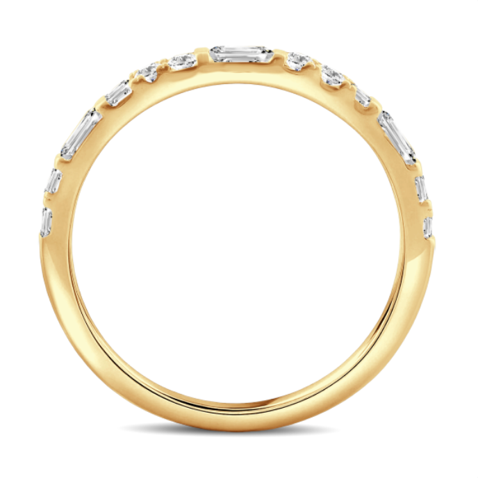 Baguette and Round Diamond Band