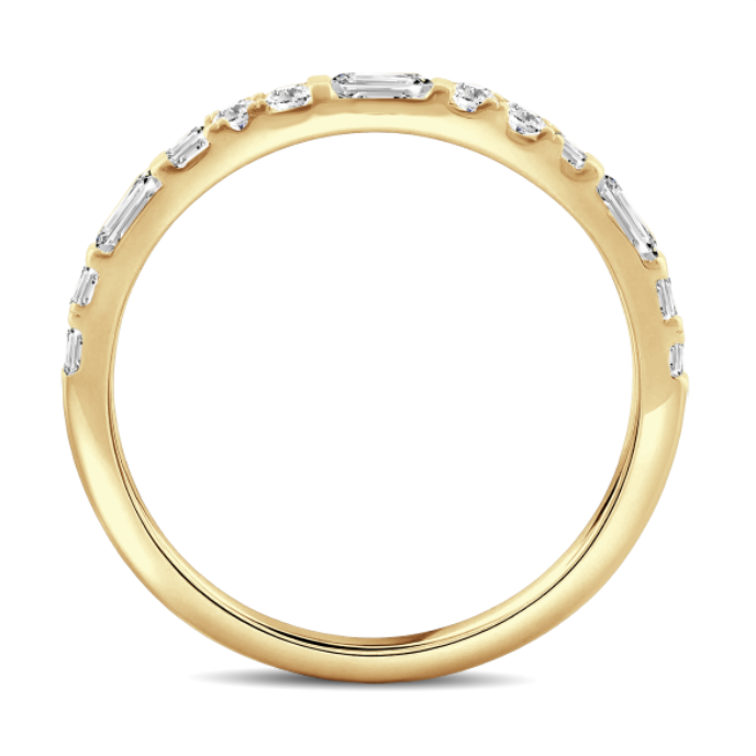 Baguette and Round Diamond Band
