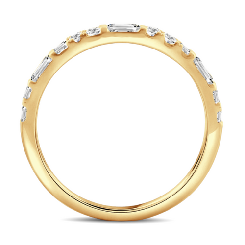Baguette and Round Diamond Band