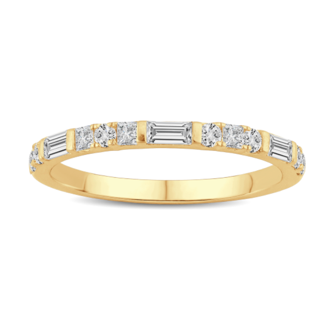 Baguette and Round Diamond Band