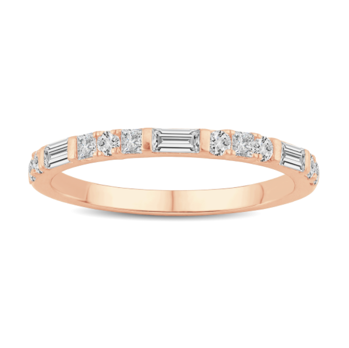 Baguette and Round Diamond Band