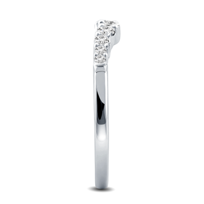 Curved Round Diamond Wedding Band