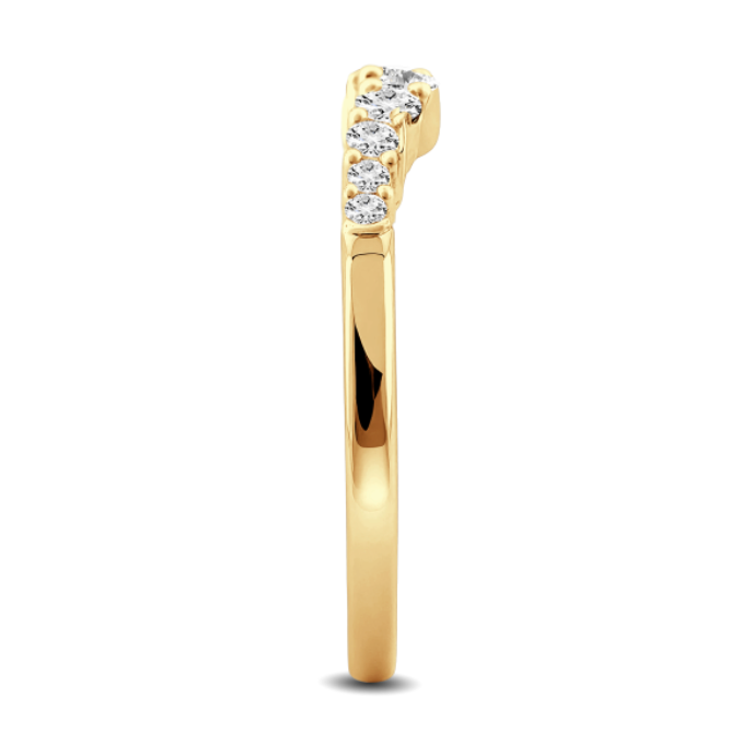 Curved Round Diamond Wedding Band