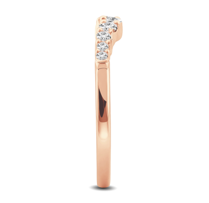 Curved Round Diamond Wedding Band