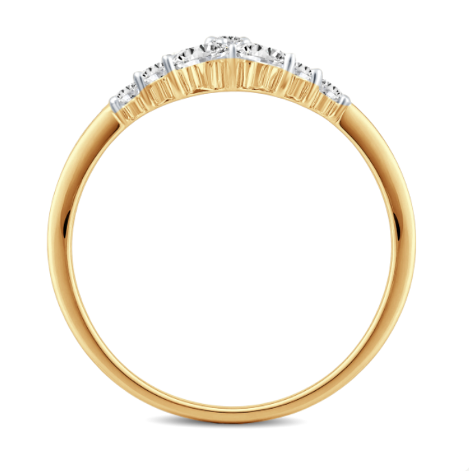 Curve Floral Marquise Diamond Wedding Band