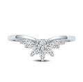Curve Floral Marquise Diamond Wedding Band