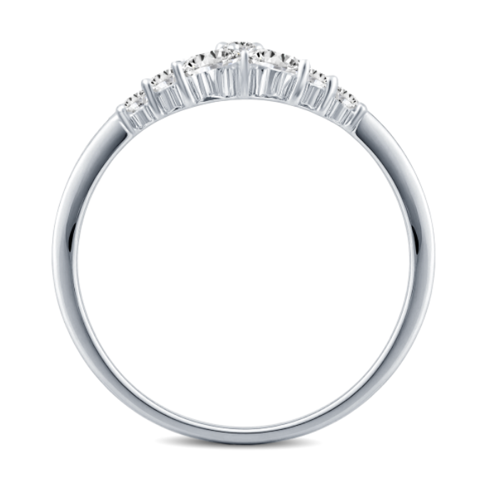 Curve Floral Marquise Diamond Wedding Band