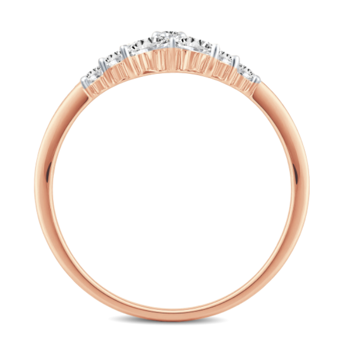 Curve Floral Marquise Diamond Wedding Band
