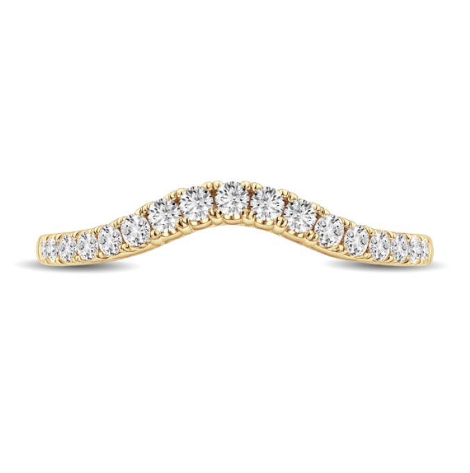 Curved Diamond Wedding Band
