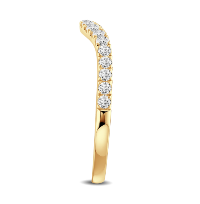 Curved Diamond Wedding Band