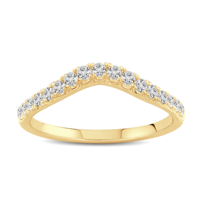 Curved Diamond Wedding Band