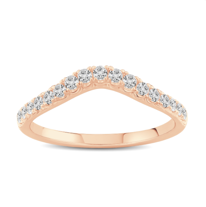 Curved Diamond Wedding Band