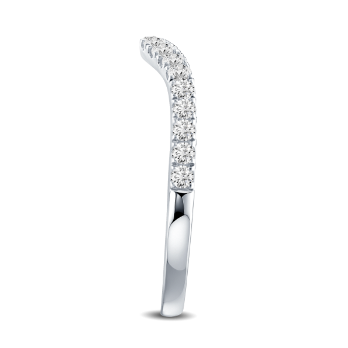Curved Diamond Wedding Band