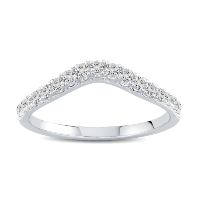 Curved Diamond Wedding Band